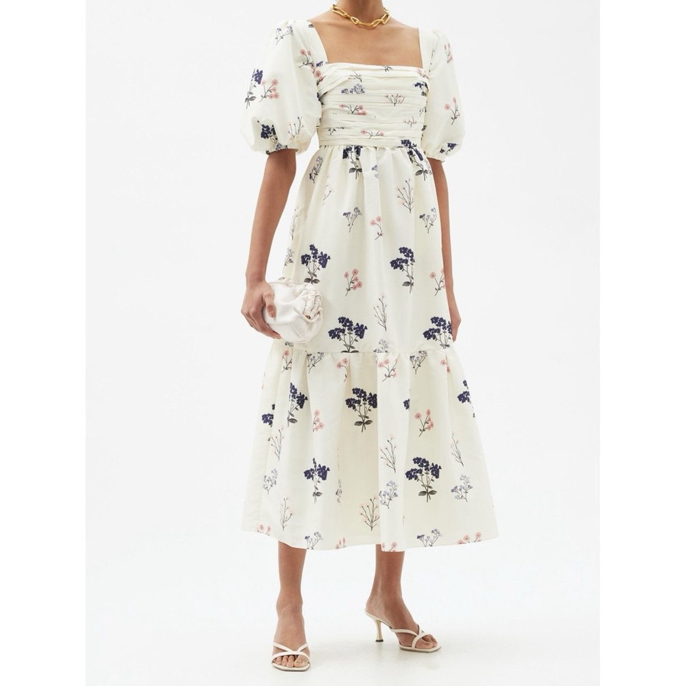 Self Portrait Taffeta Puff Sleeve Dress Size US 4 UK 8